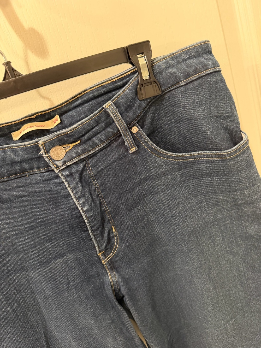 Levi’s 311 stretch plus skinny jeans with a faux embroidered patch